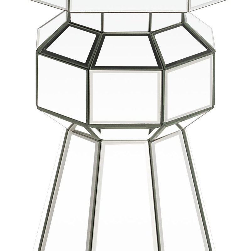 Everly Quinn Glass Pedestal End Table Wayfair